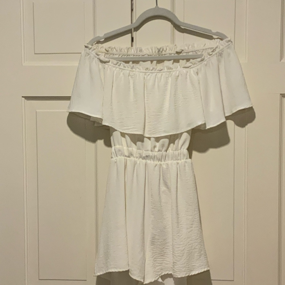 White Off-Shoulder Romper